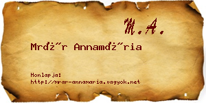 Mrár Annamária névjegykártya